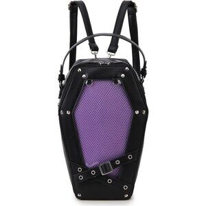 Women Black Gothic Coffin Shape Fashion Purse Handbags Halloween Shoulder Bag